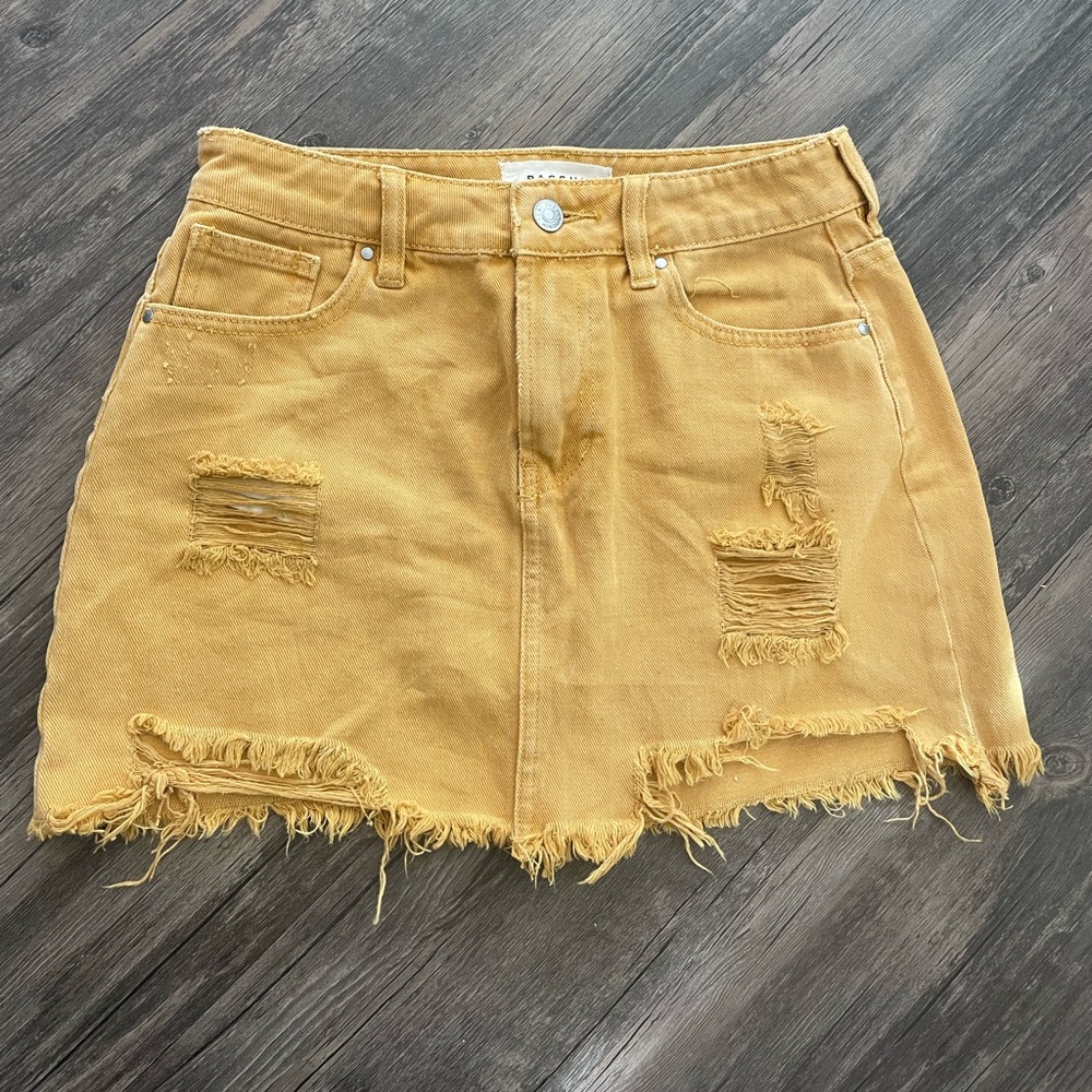 Yellow Denim Skirt